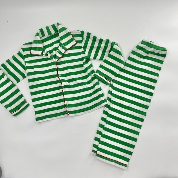 Bayou blanks Green and White Stripe Pajama Set - Picture 1 of 5